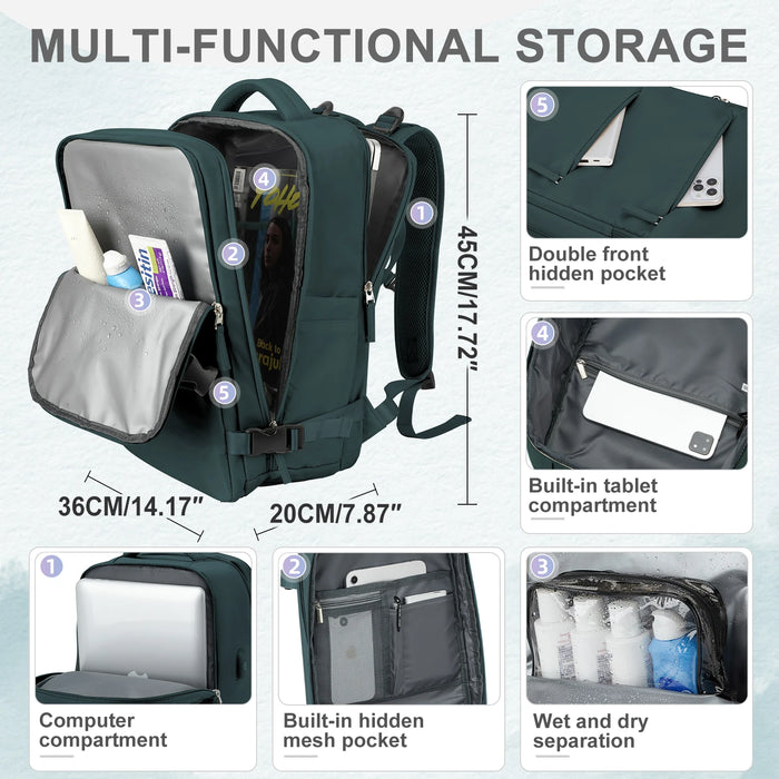 Easyjet Cabin Bag 45x36x20 Backpack, 40x20x25 Ryanair Carry-Ons, Women/Men Aeroplane Travel Backpack, Cabin Size Laptop Backpack