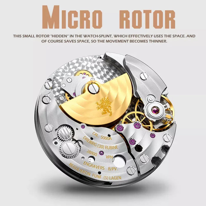 LOBINNI 2022 New Dress Men's Automatic Watch Mirco Rotor Movement 40mm Dial Sapphire Crystal  Luxury Mechanical Wristwatches