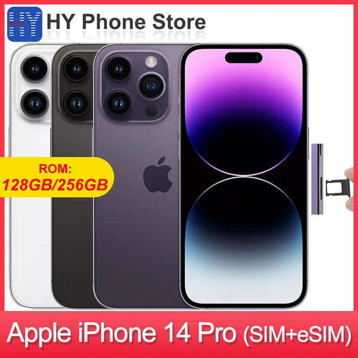 Apple iPhone 14 pro 256GB/128GB 1SIM+1eSIM Unlocked 48MP+12MP Camera A16 Bionic chip 6.1 inch OLED Screen NFC Face ID