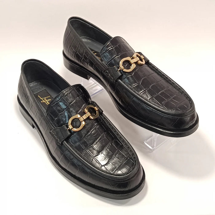 Luxury Men Loafers Shoes Crocodile Print Classic Style Genuine Leather Italian Mold Round Toe Slip On Formal Bussiness Dress