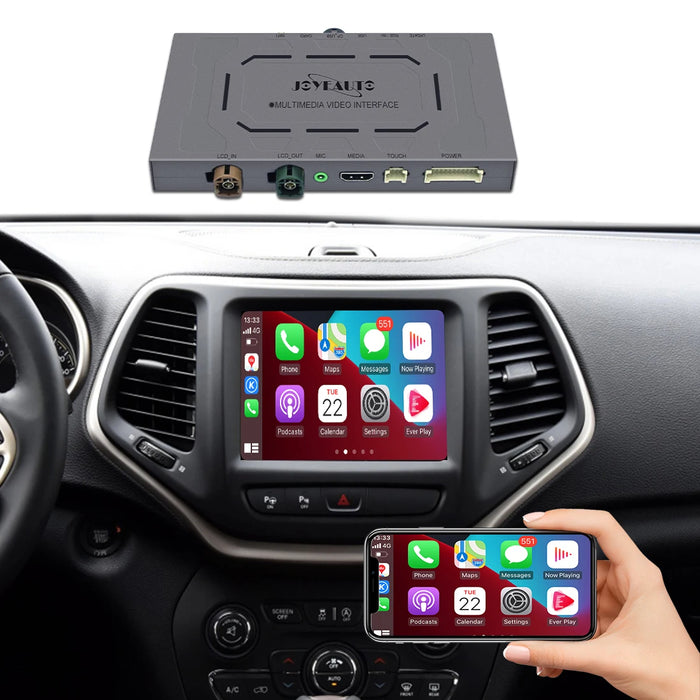 JoyeAuto Wireless CarPlay Retrofit Kit Decoder for Jeep Grand Cherokee Commmander Compass Uconnect 8.4 2014-2020MY Android Auto