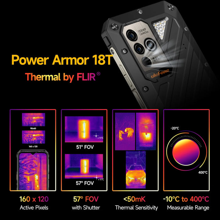 World Premiere Ulefone Power Armor 18T Rugged Phone Thermal Imaging Camera FLIR® Dimensity 900 5G 9600mAh 66W