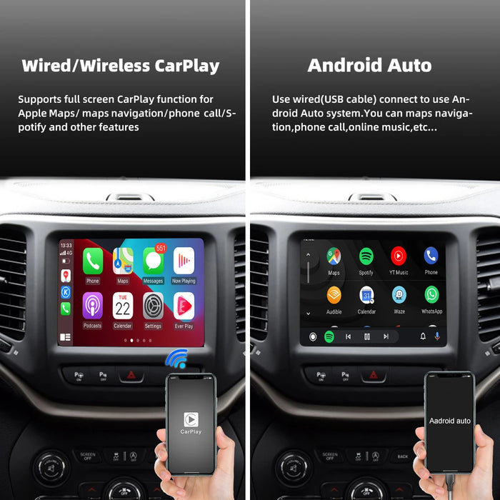 JoyeAuto Wireless CarPlay Retrofit Kit Decoder for Jeep Grand Cherokee Commmander Compass Uconnect 8.4 2014-2020MY Android Auto