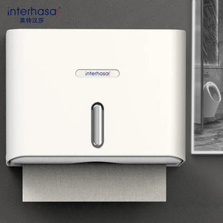 interhasa! Paper Towel Holder Wall Punch Free Paper Towel Dispenser Waterproof Tissue Dispenser for Bathroom Toilet Commercial