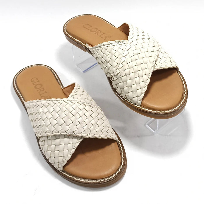 Women Beige Slippers Spring Summer Fashion Flat Flip Flops Lightweight Comfortable Sandals Real Genuine Leather Soft Sole Shoes