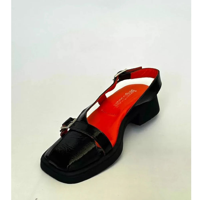 Women's Genuine Patent Leather Black Sandals Spring Summer Slippers New Fashion Slip On Open Toe Beach Casual Female Shoes