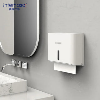interhasa! Paper Towel Holder Wall Punch Free Paper Towel Dispenser Waterproof Tissue Dispenser for Bathroom Toilet Commercial