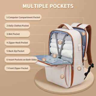Laptop Backpack for Women, Large Travel Backpack Airline Approved with Luggage Strap, Water Resistant College Work Bag for Men