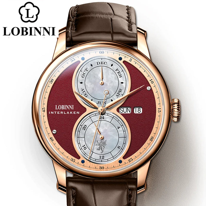 LOBINNI Reloj de los hombres automatic mechanical watch brand wrist watches luxury gift water resistant latest design wristwatch