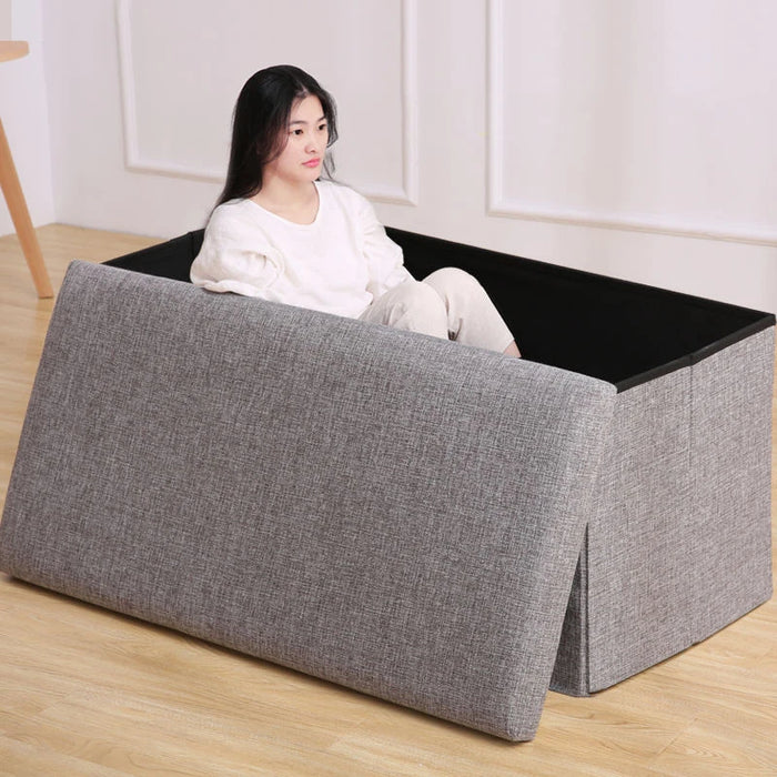 Multifunctional Household Storage Stool Fashion Chair Living Room Ottoman Padded Stools Home Furniture Solid Color Sofa Chair