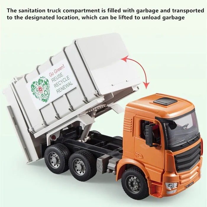 Large Loading Garbage Transfer Car Electric Trash Traffic Sanitation Truck Can Lifted With 3 Rubbish Bin Garbage Sorting Trucks