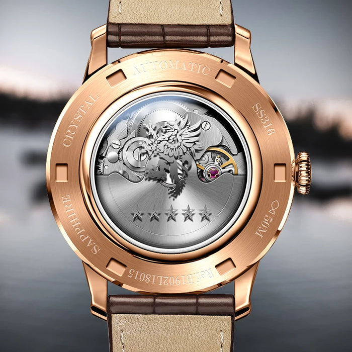 LOBINNI Automatic Mechanical watch men мужские часы relogio waterproof luxury latest business wristwatch erkek kol saati