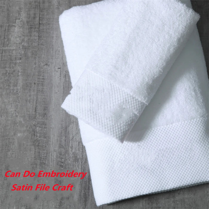 New 40X80CM White Pure Cotton Towel Adult Washing Face Bath Hotel Pure Cotton Men And Women SPA Soft Absorbent Lint-Free Towels