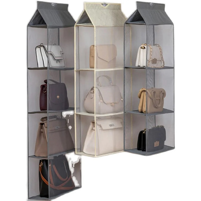 zq Free Shipping Hanging Storage Bag Wardrobe Three-Dimensional Hanging Leather Bag Finishing Fabric Dustproof Storage Rack