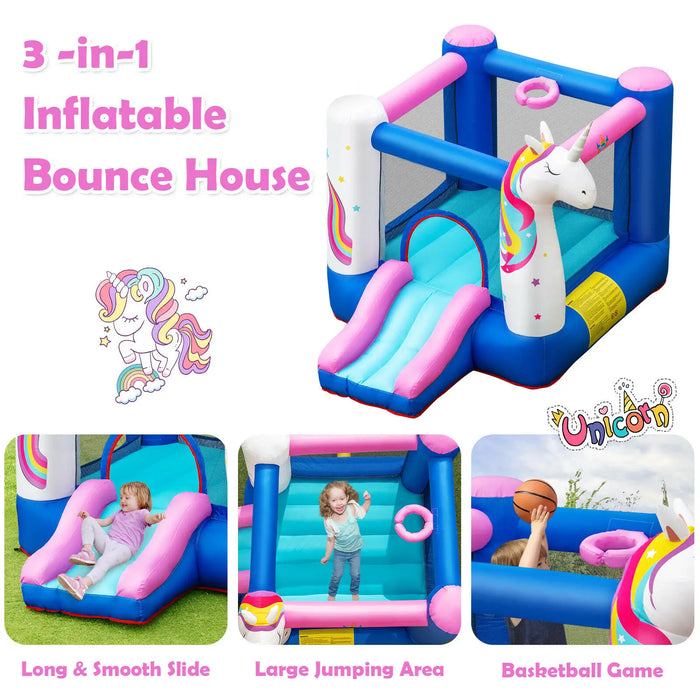 Slide Bouncer Inflatable Jumping Castle Basketball Game Without Blower