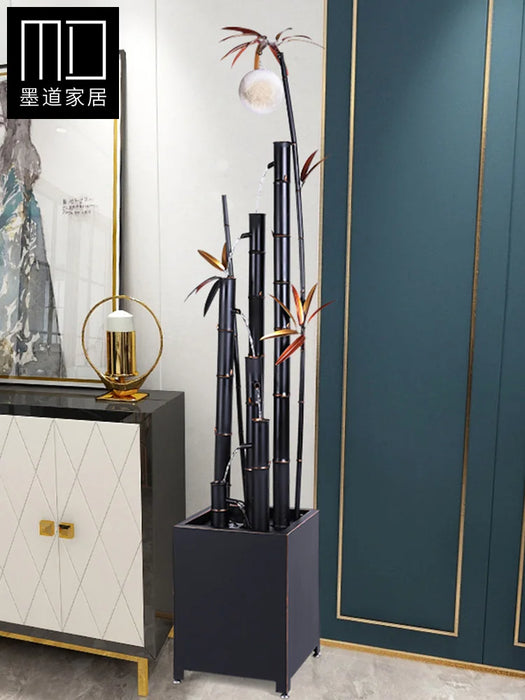 TT New Chinese Style Water Fountain Home Decorations next to TV Cabinet Floor Ornaments Hallway Creative