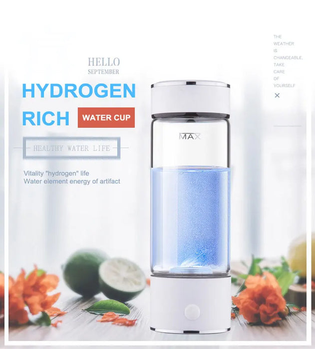 260ml/420ml H2 Rich Hydrogen Portable Alkaline Active Generador De Hidrogeno SPE PEM Hydrogen Ionizer Water Bottle