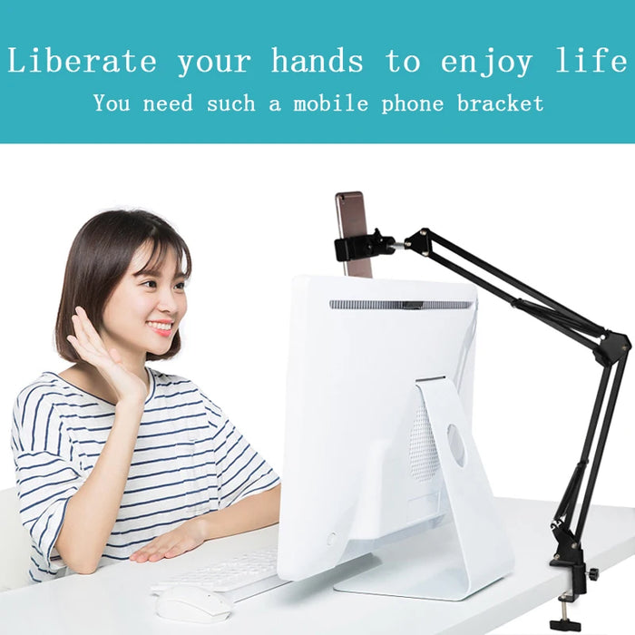 Photo Shooting Studio Selfie Arm Stand Mounting Bracket Adjustable Table Suspension Clip Holder Live Phone Photography