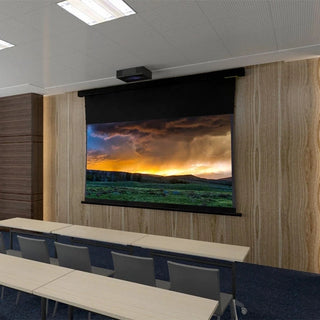 150 Inch Motorized Drop Down Screen UST Projector Ambient Light Rejecting 4K Ceiling Projector Screen