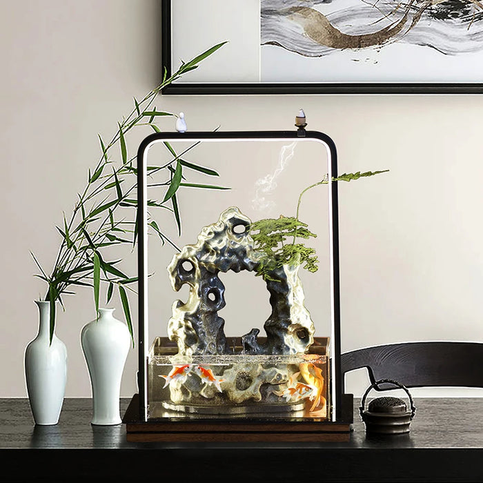 CX Small Mini Desktop Acrylic Change Water Super White Home Aquarium Living Room Fish Globe