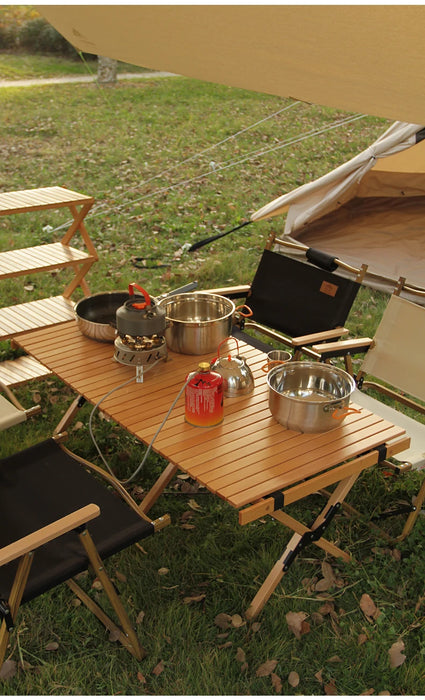 zq Outdoor Folding Table Stall Portable Egg Roll Table Camping Barbecue round Picnic Table Solid Wood Table