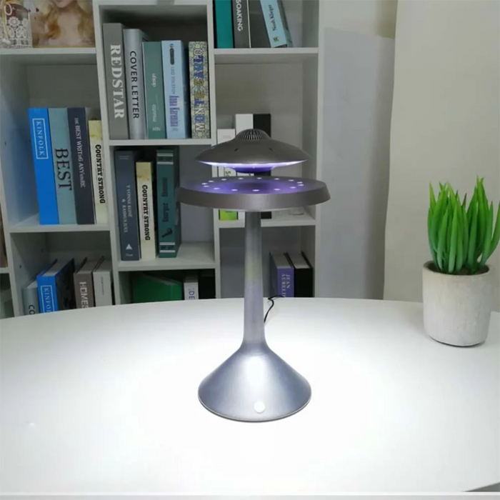 Smart Wireless Creative 3D Surround Sound Magnetic Levitation Wireless Charging Bluetooth Speaker LED Desktop UFO Table Lamp