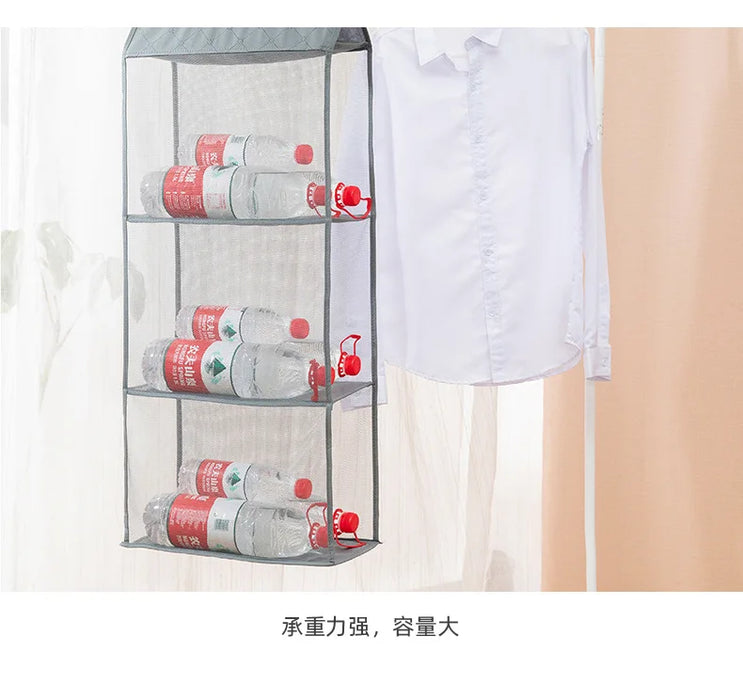 zq Free Shipping Hanging Storage Bag Wardrobe Three-Dimensional Hanging Leather Bag Finishing Fabric Dustproof Storage Rack