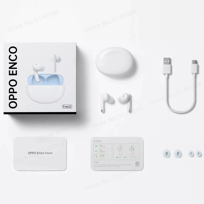 OPPO ENCO Free 2i TWS Earphone Bluetooth 5.2 3 Mic Noise Cancalling ANC True Wireless Heaphones 30H Battery Life For Reno 7