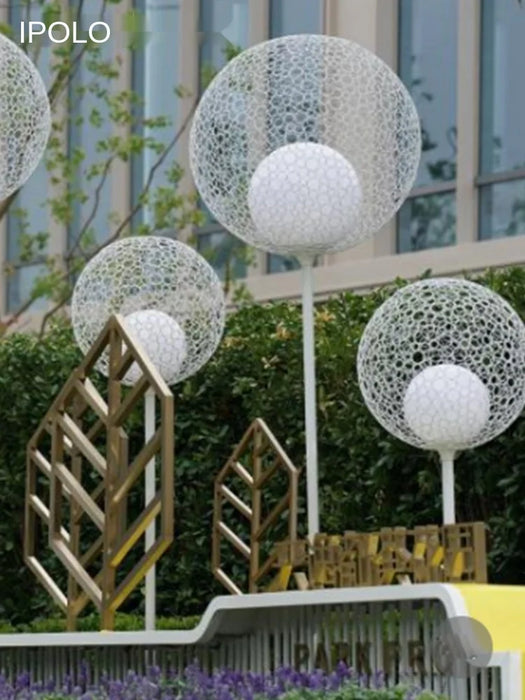 GY Ball Dandelion Light Outdoor Sculptured Ornaments Park Square Courtyard Art Gallery Landscape Lighting Lawn Lamp