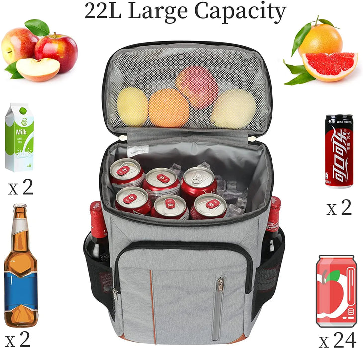 DENUONISS 22L Cooler Bag  100% Leakpoof Large Insulated Bag Outdoor Picnic Beach Thermal Bag Cooler Car Refrigerator  For Food