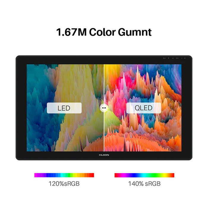 23.8 Inch HUION Kamvas 24 Plus Graphics Tablet Monitor with Screen IPS QLED Full Laminated 140% sRGB Drawing Display Digital Pen