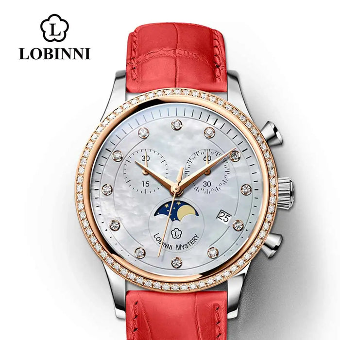 Lobinni Luxury Brand Women's WristWatch Ladies Japan Quartz Watch For Women Multifunction Waterproof Female Stop Watches 7006