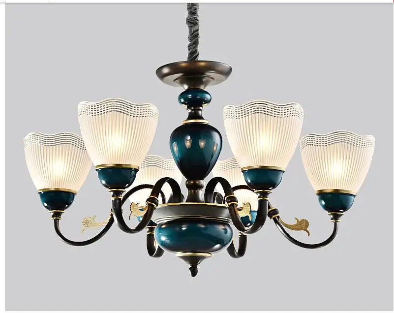 American-style living room wrought iron chandelier bedroom dining light pastoral light luxury villa lamps