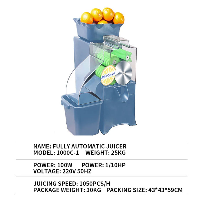 Commercial Lemon Kumquat Juicer Fully Automatic Juicer 100W Multifunctional Fruit Juice 1000C-1 Automatic Residue Juice