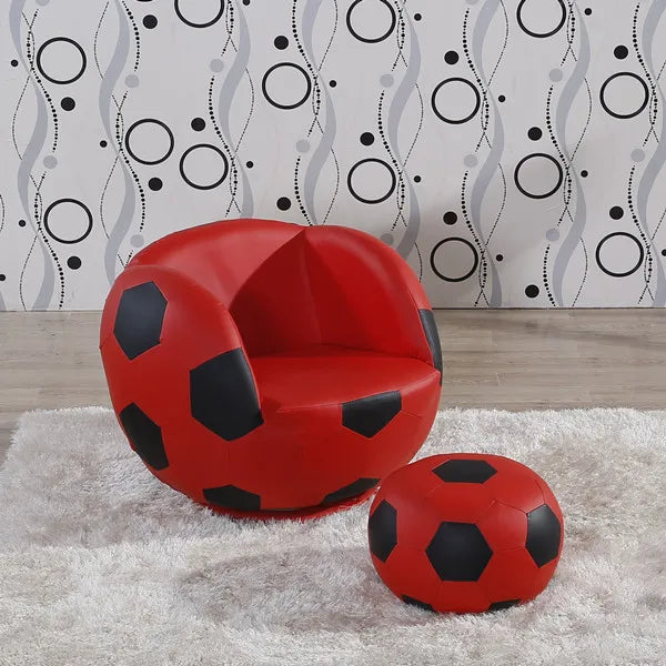 Cy Single Sofa Creative Small Sofa Recliner Football Sofa Matching Foot Bench Shoe Changing Stool