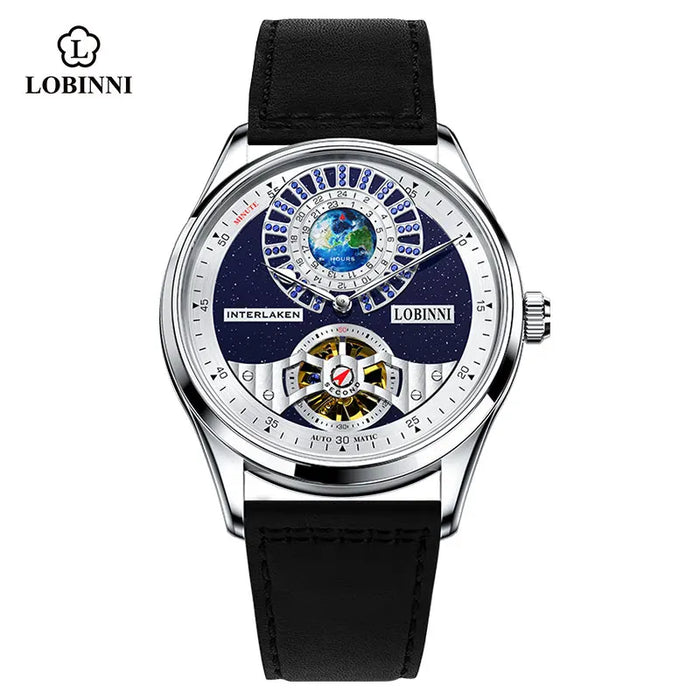 LOBINNI 2021 New Luxury Top Brand Mens Watches with Sapphire Crystal Skeleton Automatic Mechanical Watch Men Relogio Masculino