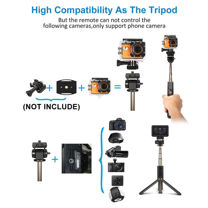 Selfie Stick Bluetooth, Extendable   with Wireless Remote and Tripod Stand