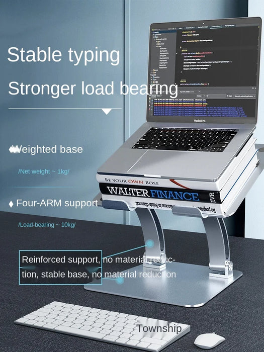 GY Desktop Adjustable Folding Laptop Stand Bracket Computer Heightening Insole High Support Frame Aluminum Alloy