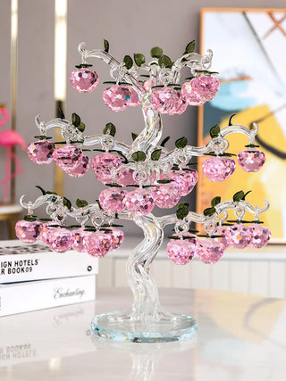 TT Pink Crystal Apple Tree Decoration Moving Gift Moving into the New House Light Luxury High-End Modern Decorations