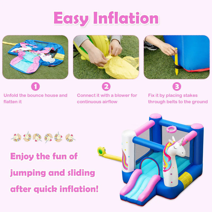 Slide Bouncer Inflatable Jumping Castle Basketball Game Without Blower