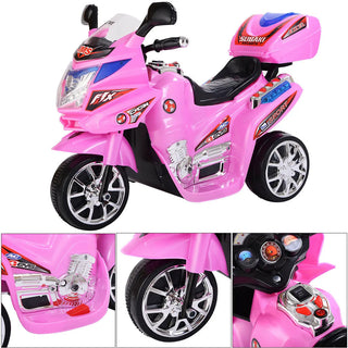 1.86 MPH 3 Wheel Black Ride On Motorcycle Battery Powered Bicycle Kids Toy GiftTY327423