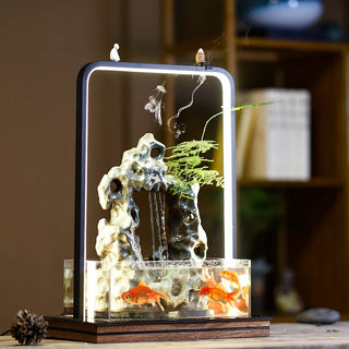 CX Small Mini Desktop Acrylic Change Water Super White Home Aquarium Living Room Fish Globe