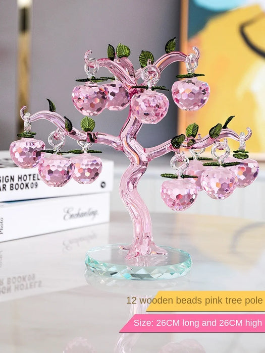 TT Pink Crystal Apple Tree Decoration Moving Gift Moving into the New House Light Luxury High-End Modern Decorations