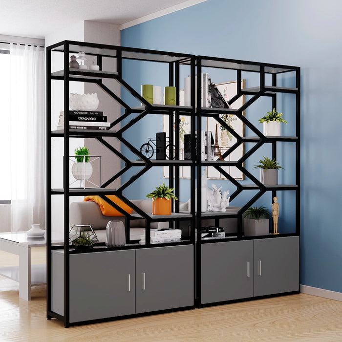 TT Partition Storage Rack Office Floor Bookshelf Modern Minimalist Living Room Wrought Iron Display Storage Screen Cabinet