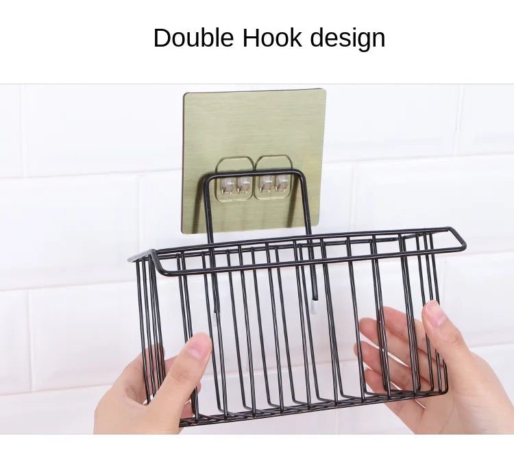 zq  Kitchen Drain Basket Iron Dishcloth Storage Rack Wall Hanging Multi-Functional Hanging Basket Free Shipping