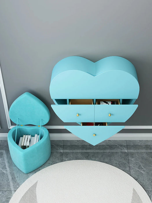 TT Multi-Functional Dresser Small Bedroom Wall-Mounted Dresser Girly Heart Makeup Table