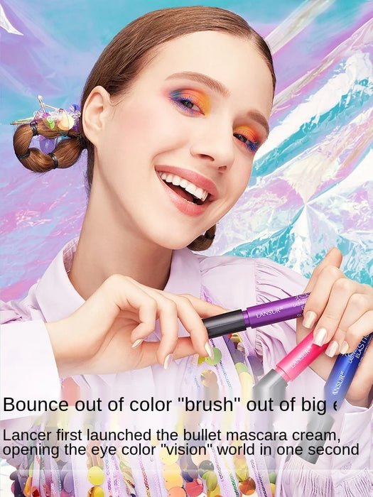 Cy Colorful Elastic Mascara Waterproof Long Curling Not Smudge Colorful Personality Free Shipping