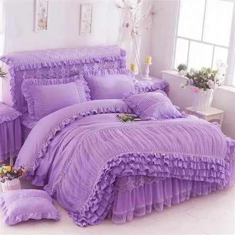 Luxury Bedding Sets Lace Home 3 Pcs Duvet Cover Comforter Cotton Bedding Sets Queen/King Soft Duvet Cover Beds with pillowcases