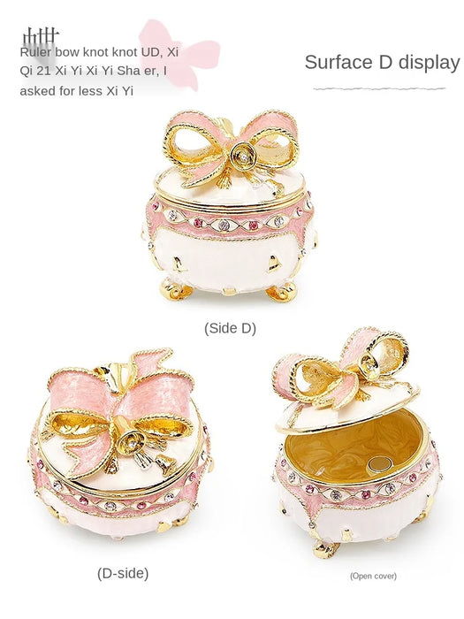 TT Jewelry Box Bow Bell High-Grade Ornaments European Jewelry Proposal Ring Storage Box