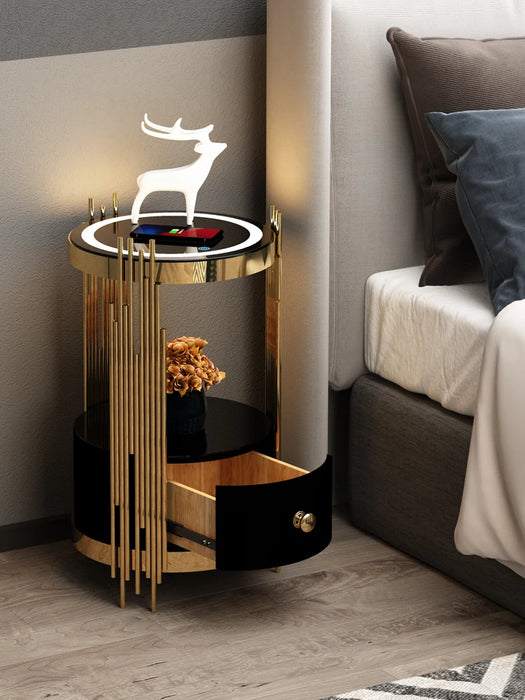 TTBedsideTable FloorLamp NordicLiving Room Sofa Edge Coffee Table Minimalist Light Luxury Wireless Charger Integrated Table Lamp